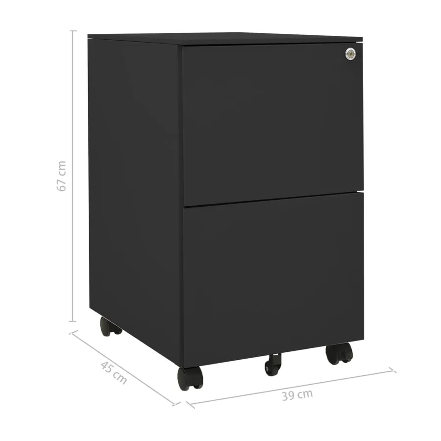 Classeur mobile Anthracite 39x45x67 cm Acier - 10