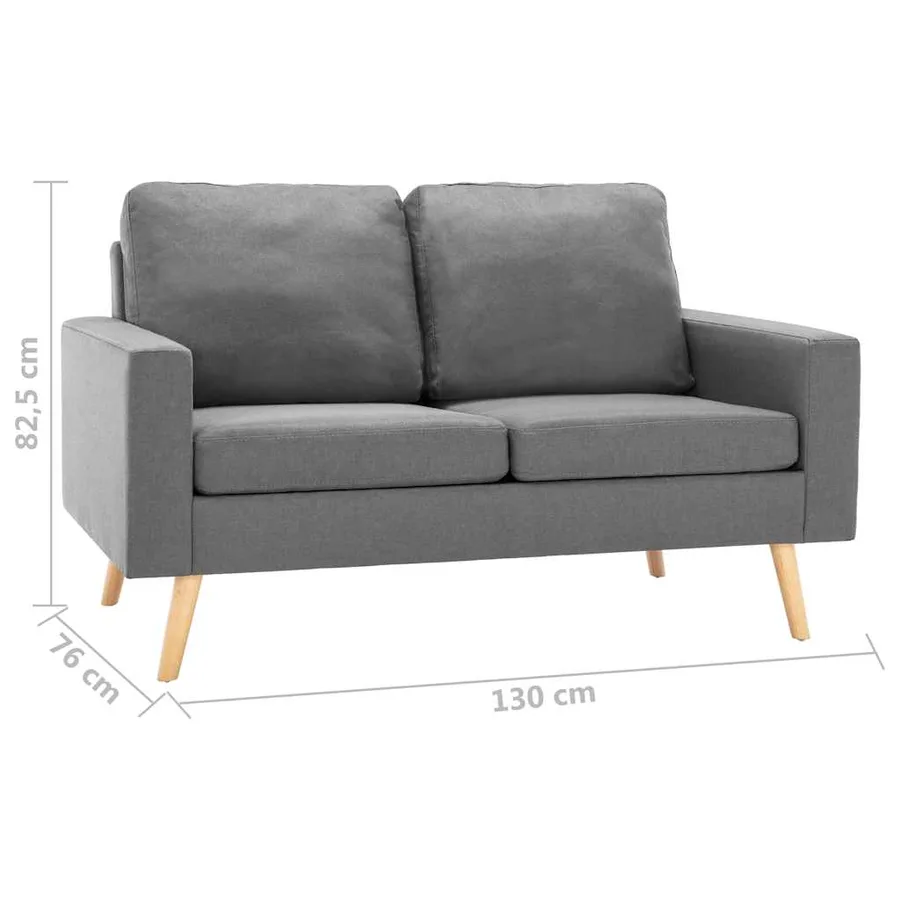 Ensemble de canapés 2 pcs Tissu Gris clair - 10