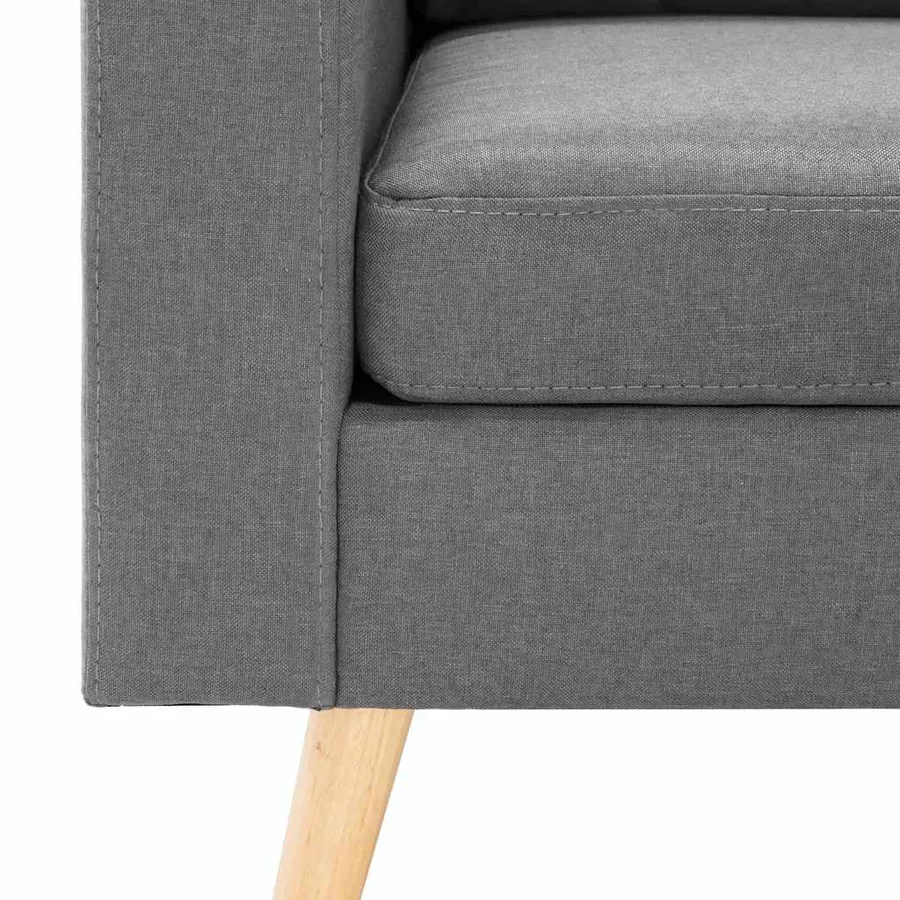 Ensemble de canapés 2 pcs Tissu Gris clair - 9