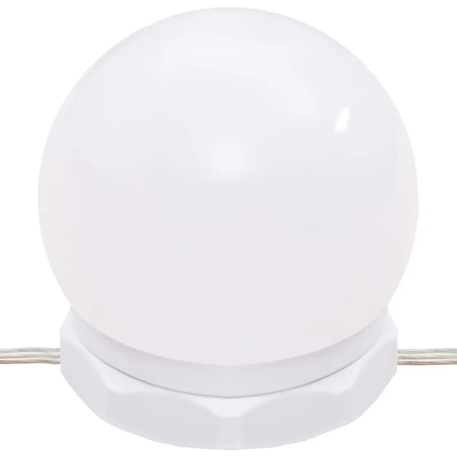 Ensemble de coiffeuse avec LED Blanc brillant Bois d'ingénierie - 8