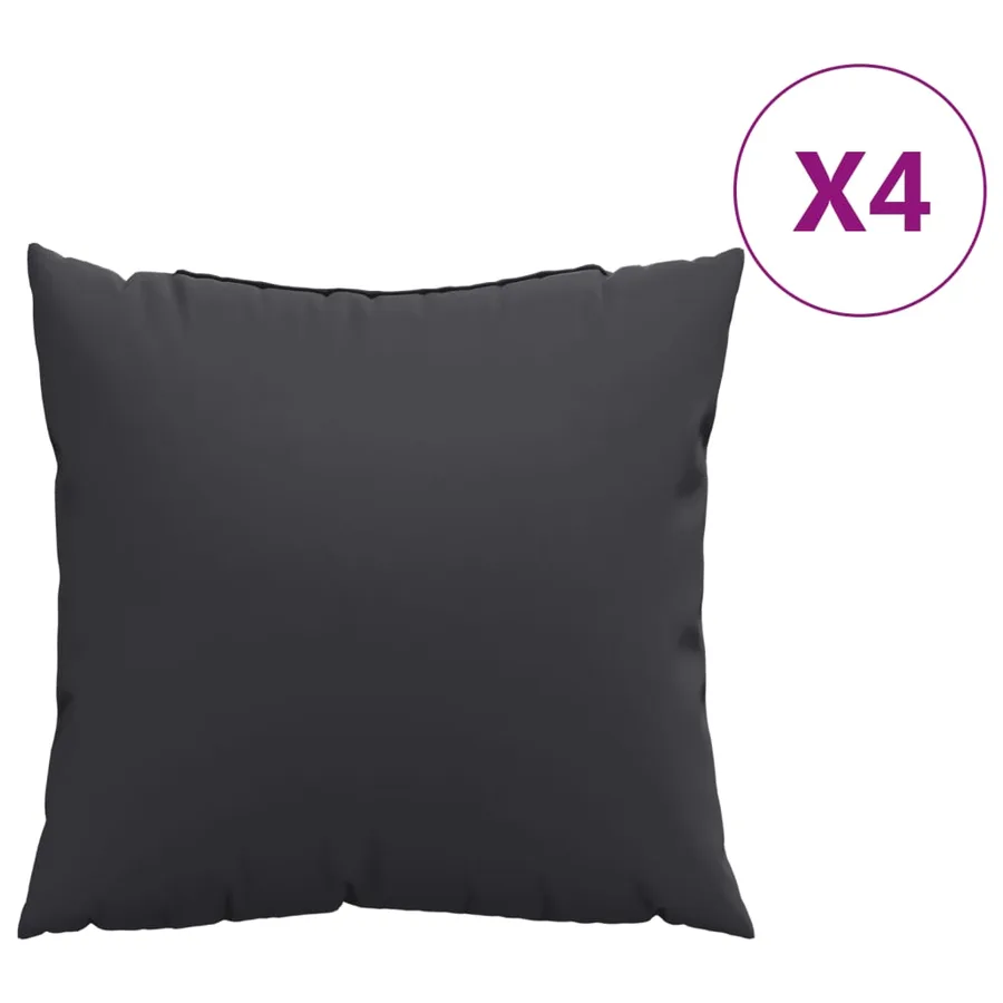 Coussins de canapé lot de 4 noir 40x40 cm tissu - 2
