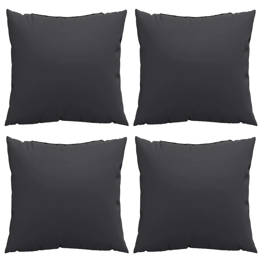 Coussins de canapé lot de 4 noir 40x40 cm tissu - 4