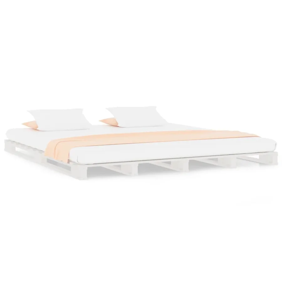 Lit de palette sans matelas blanc bois massif - 2