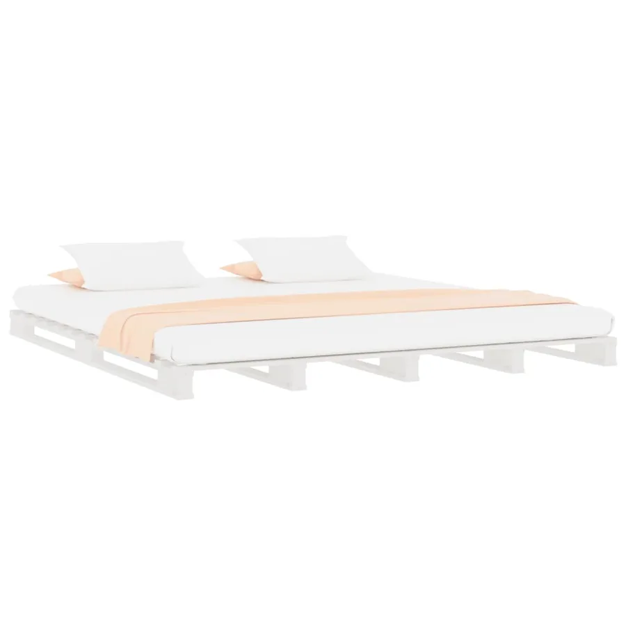 Lit de palette sans matelas blanc bois massif - 3