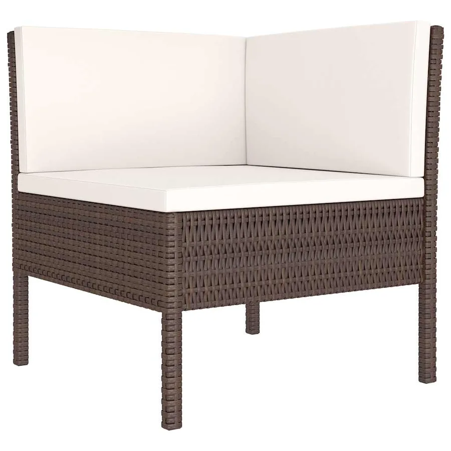 Salon de jardin 10 pcs avec coussins Résine tressée Marron - 5