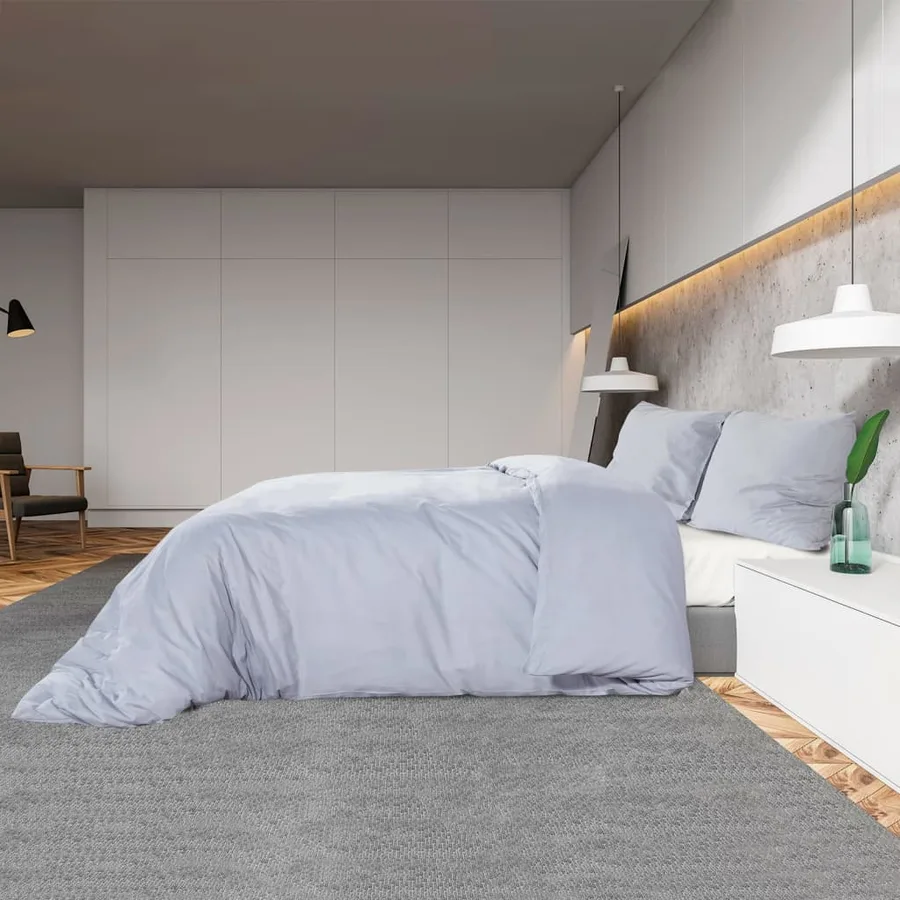 Ensemble de housse de couette Gris 200x200 cm Microfibre légère - 4