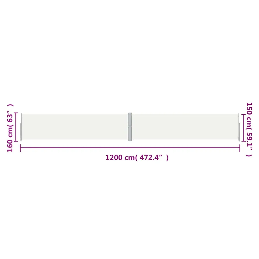 Auvent latéral rétractable Crème 160x1200 cm - 8