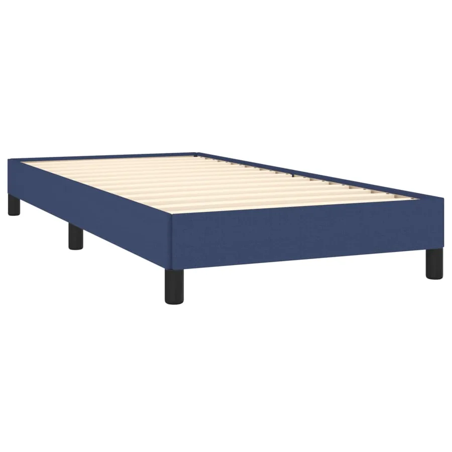 Cadre de lit sans matelas bleu 90x200 cm tissu - 4