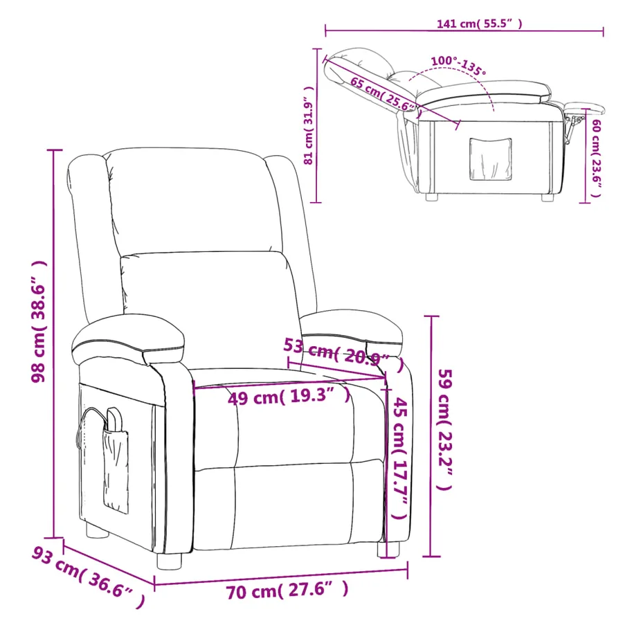 Fauteuil de massage Cappuccino Similicuir - 11