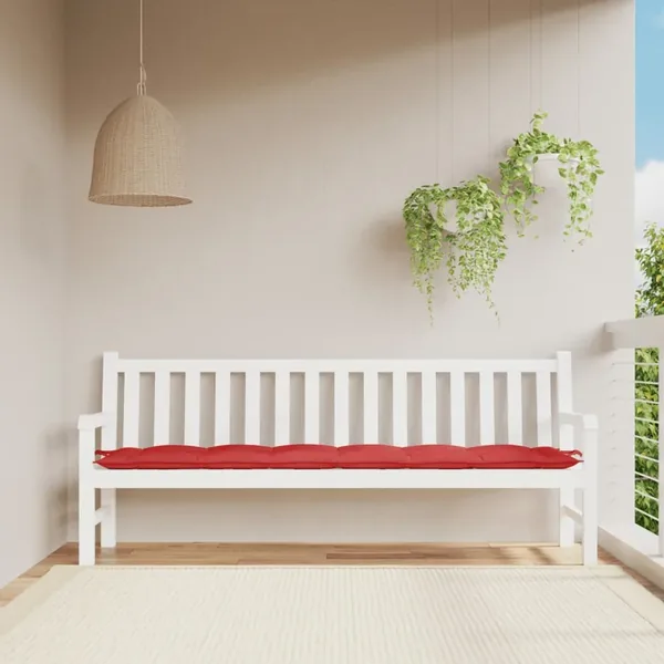 Coussin de banc de jardin rouge 200x50x7 cm tissu oxford