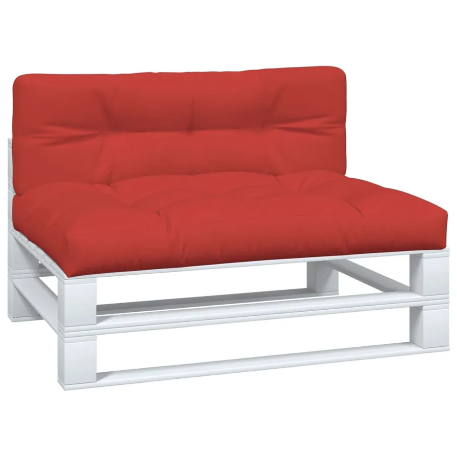 Coussins de palette lot de 2 rouge tissu - 3