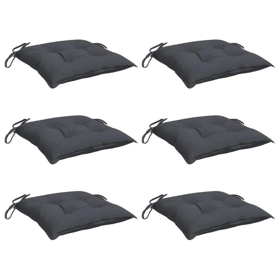 Coussins de chaise lot de 6 anthracite 50x50x7 cm tissu oxford - 3