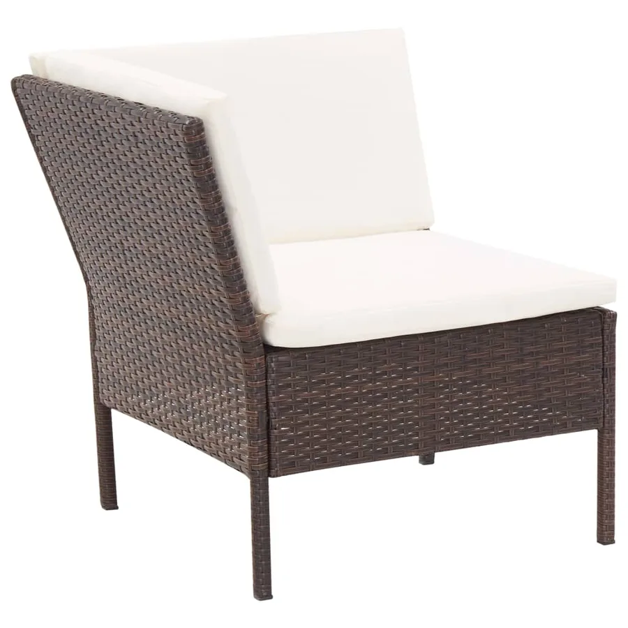 Salon de jardin 6 pcs avec coussins Résine tressée Marron - 7