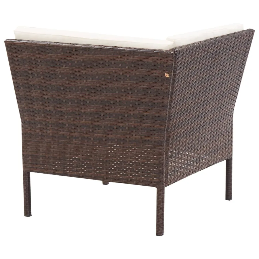 Salon de jardin 6 pcs avec coussins Résine tressée Marron - 9