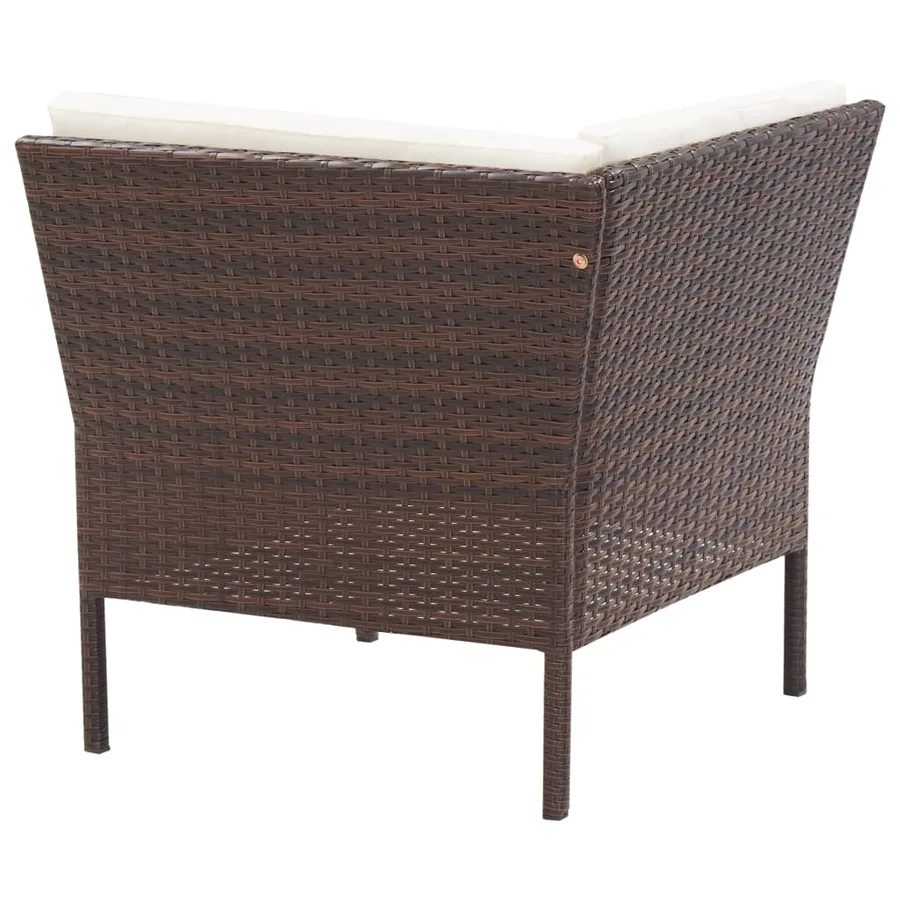 Salon de jardin 8 pcs avec coussins résine tressée marron - 10