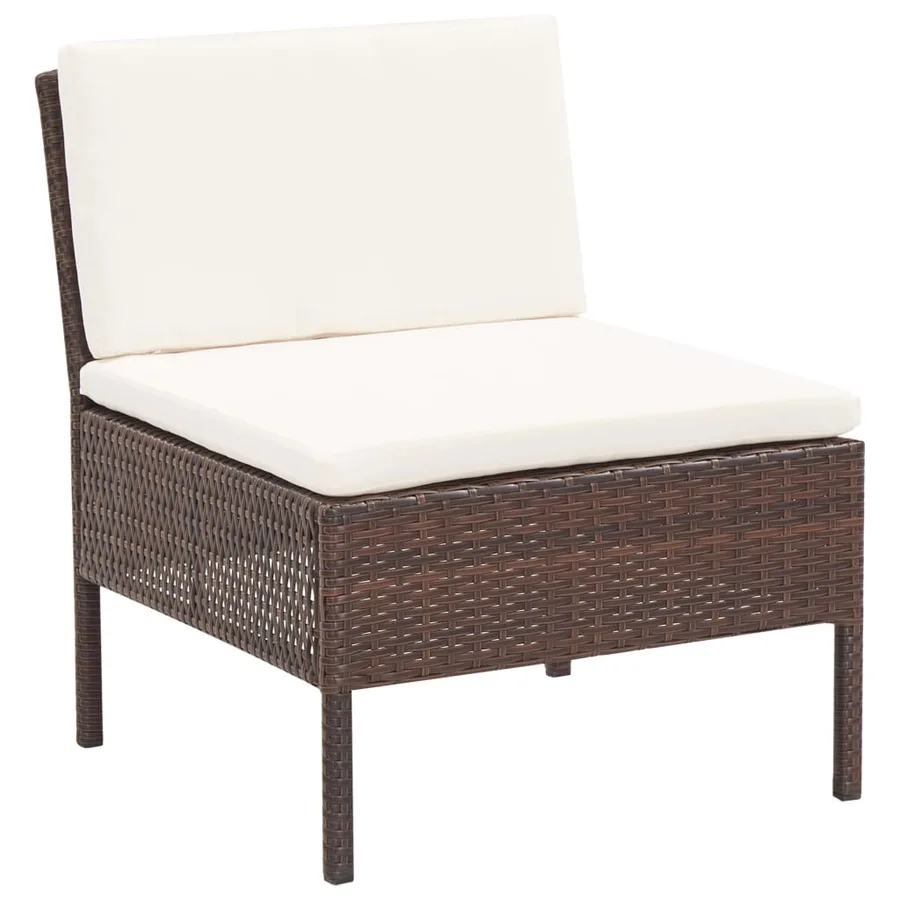 Salon de jardin 8 pcs avec coussins résine tressée marron - 11