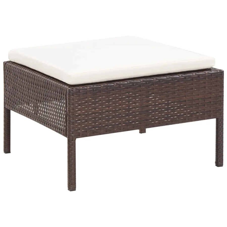 Salon de jardin 8 pcs avec coussins résine tressée marron - 14