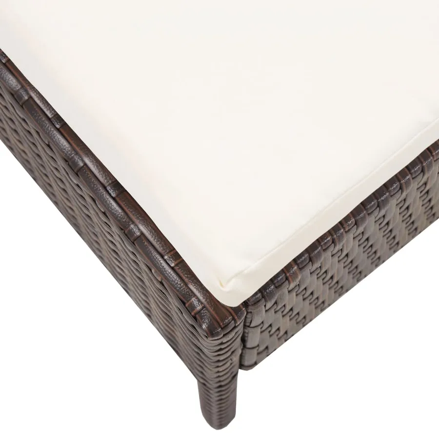 Salon de jardin 8 pcs avec coussins résine tressée marron - 16