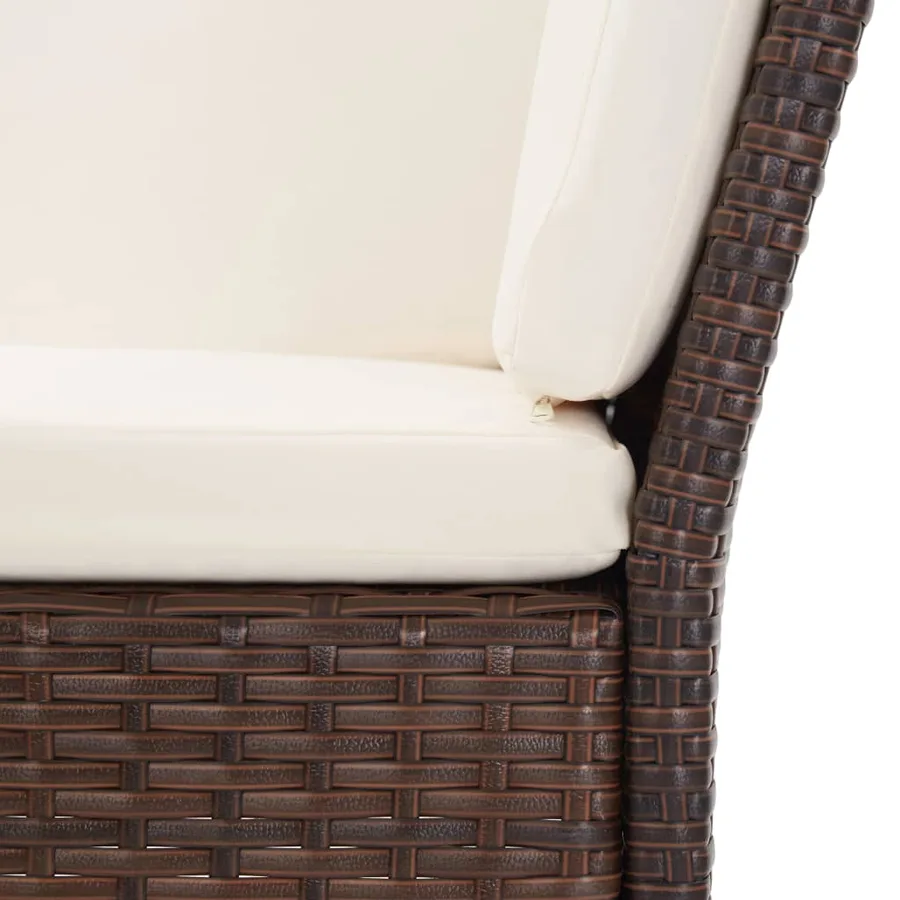 Salon de jardin 8 pcs avec coussins résine tressée marron - 17