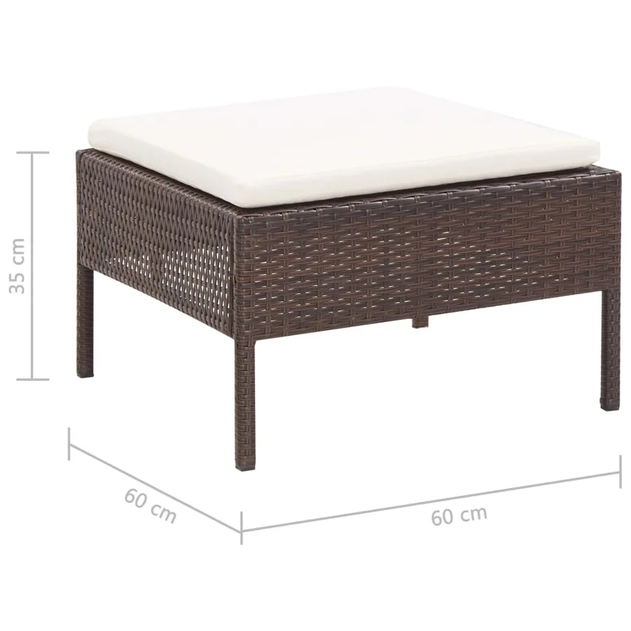 Salon de jardin 8 pcs avec coussins résine tressée marron - 20