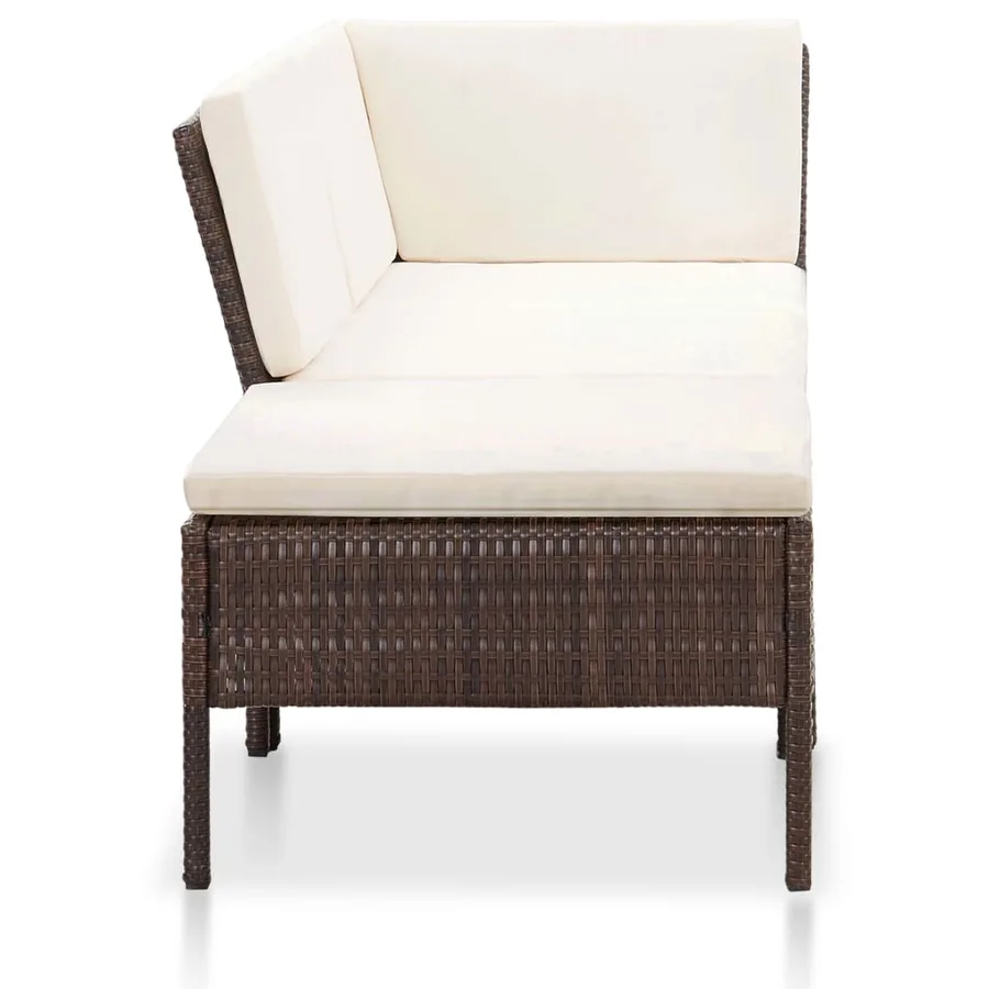 Salon de jardin 8 pcs avec coussins résine tressée marron - 4