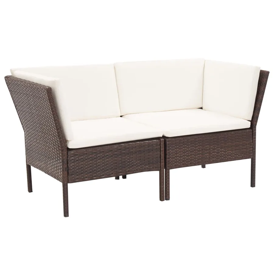 Salon de jardin 8 pcs avec coussins résine tressée marron - 5