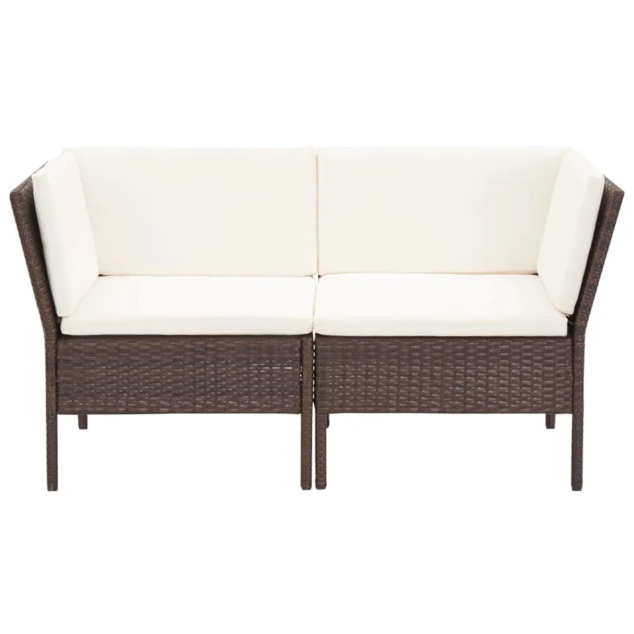 Salon de jardin 8 pcs avec coussins résine tressée marron - 6