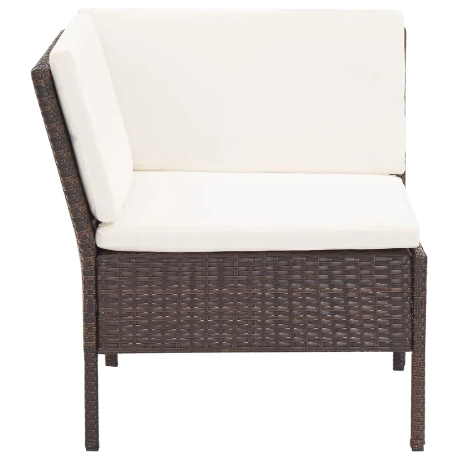 Salon de jardin 8 pcs avec coussins résine tressée marron - 9