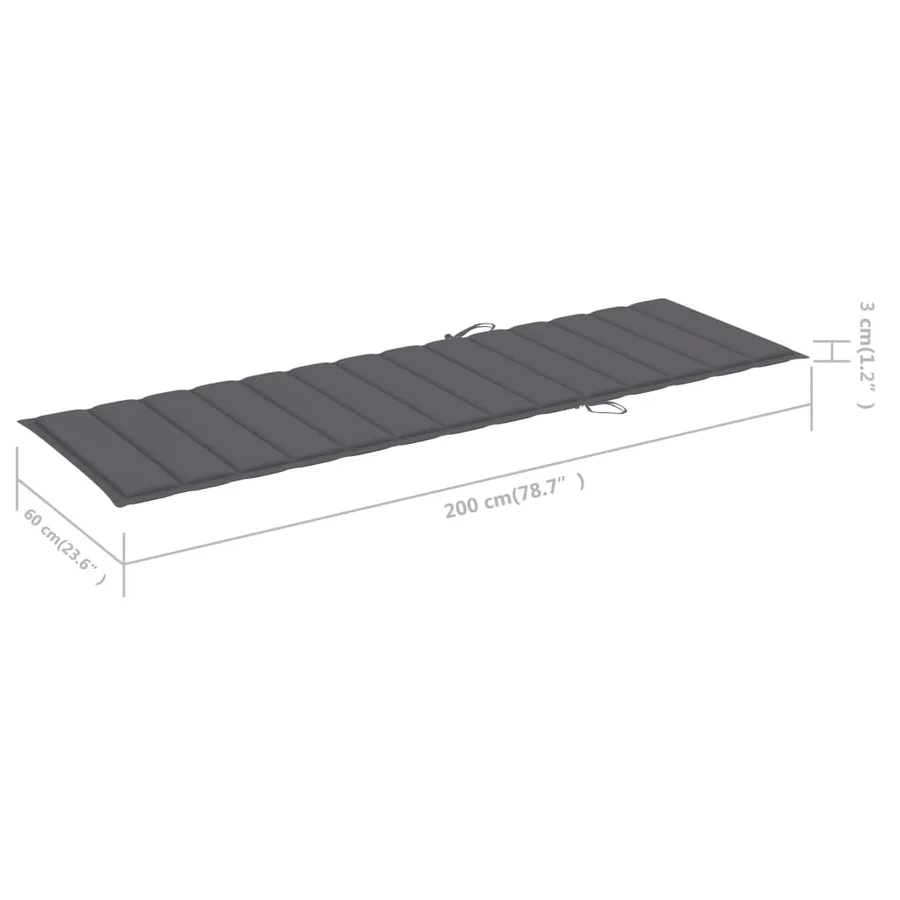 Chaise longue de jardin avec coussin Bois d'acacia solide - 11