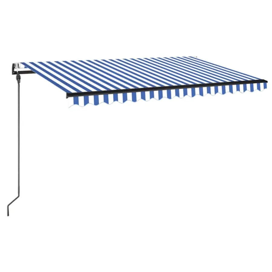 Auvent rétractable automatique 450x300 cm Bleu et blanc - 2