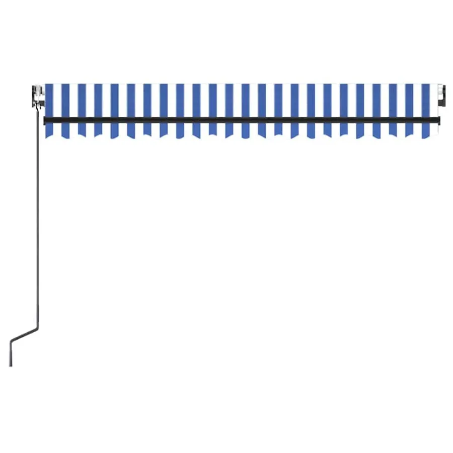 Auvent rétractable automatique 450x300 cm Bleu et blanc - 4