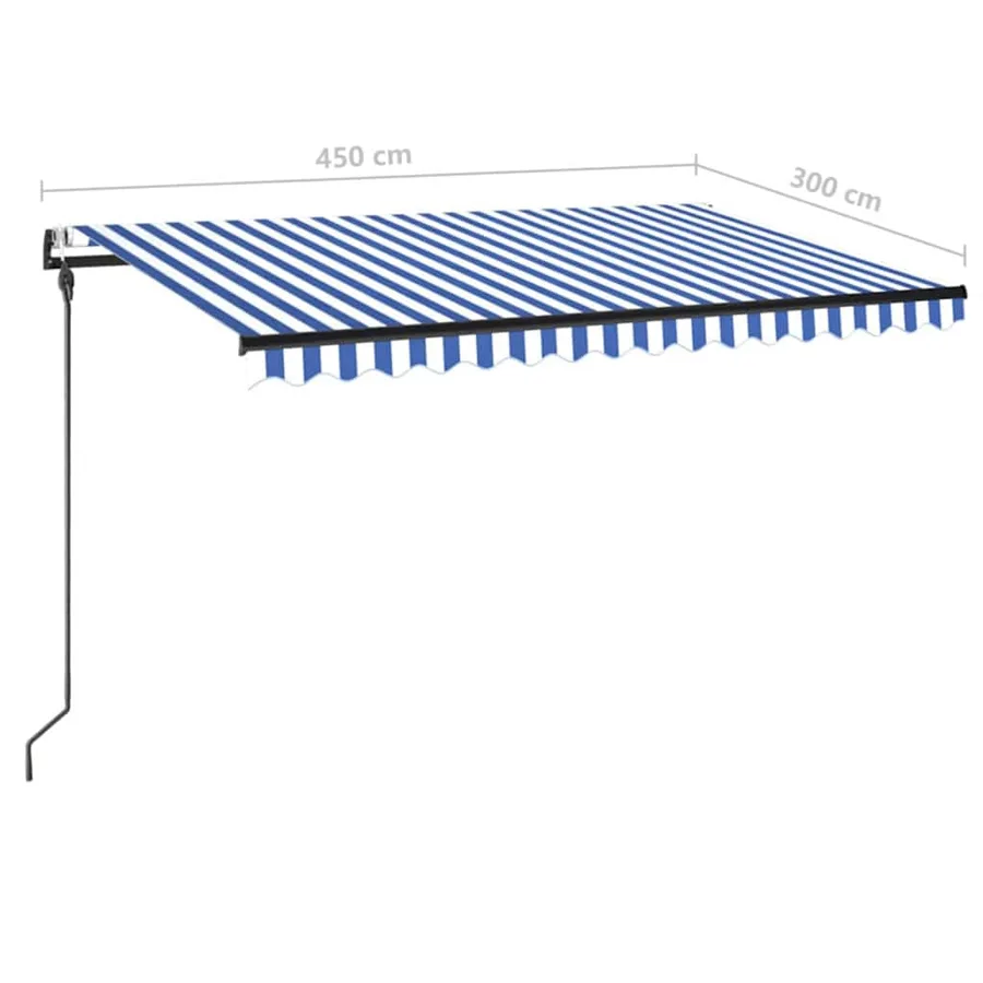 Auvent rétractable automatique 450x300 cm Bleu et blanc - 8