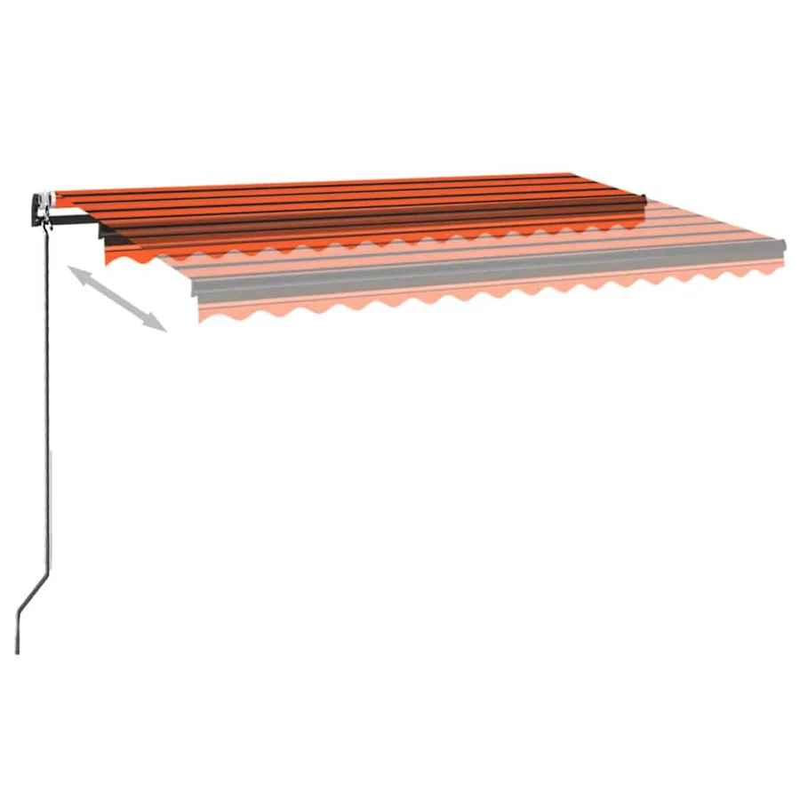 Auvent rétractable automatique 450x300 cm Orange et marron - 3