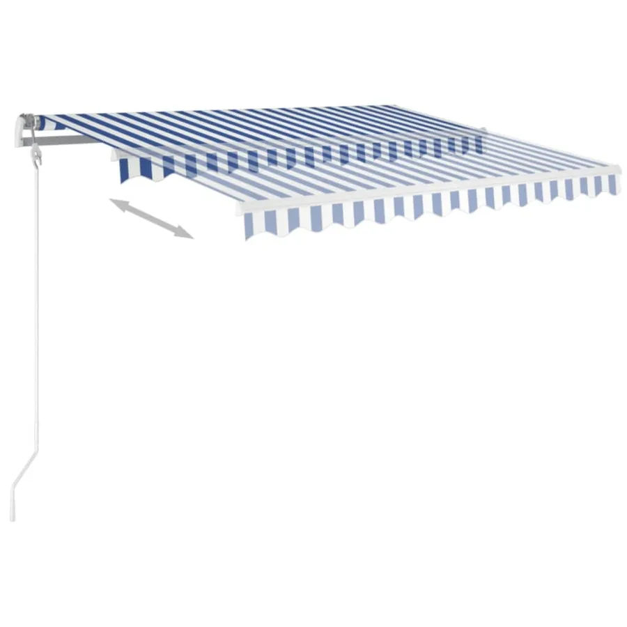 Auvent rétractable automatique 350x250 cm Bleu et blanc - 4