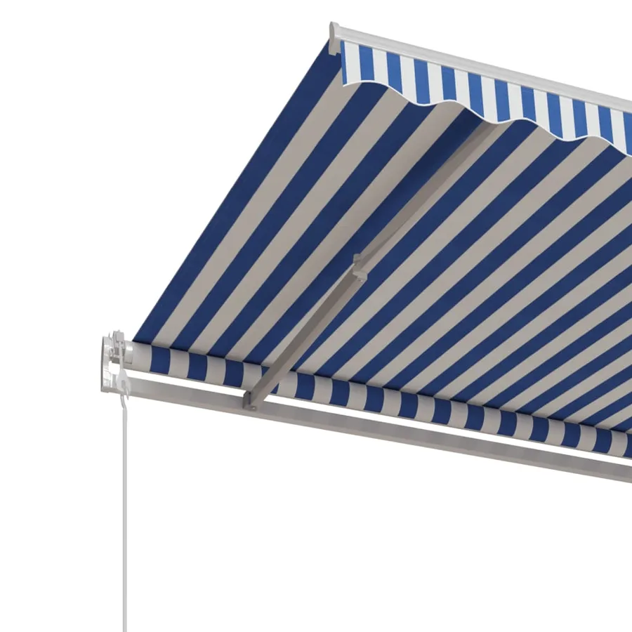 Auvent rétractable automatique 350x250 cm Bleu et blanc - 5