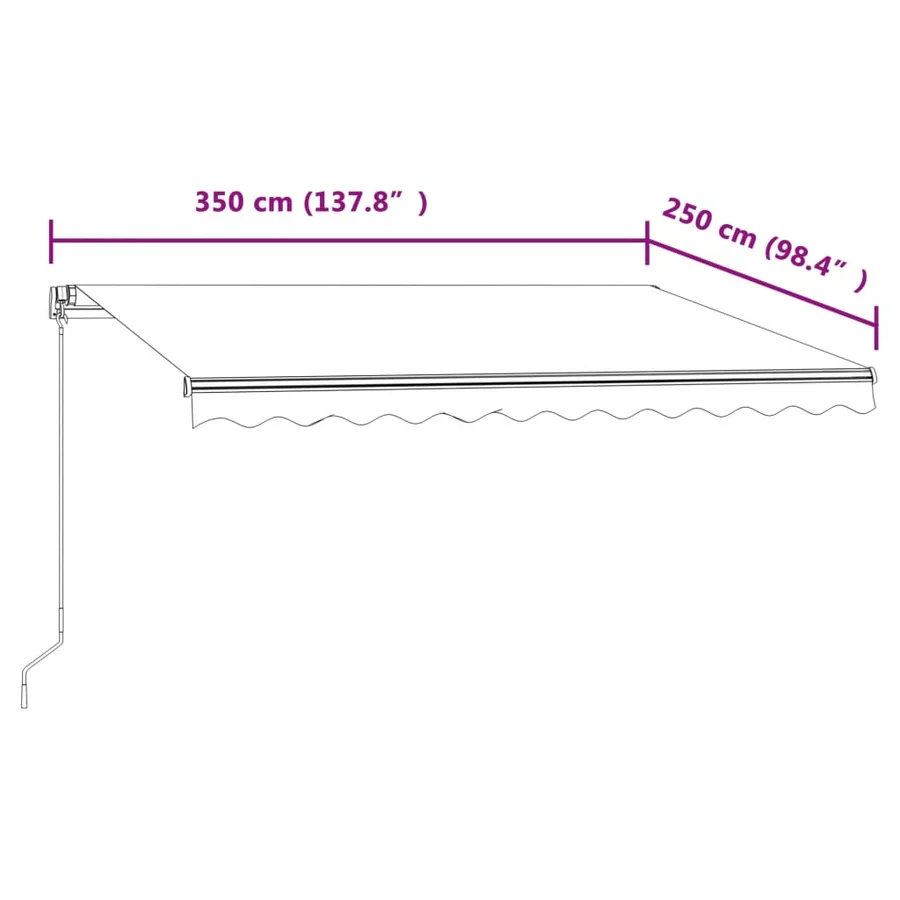 Auvent rétractable automatique 350x250 cm Bleu et blanc - 9
