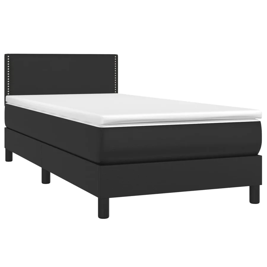 Sommier à lattes de lit avec matelas et LED Noir 100x200cm - 3