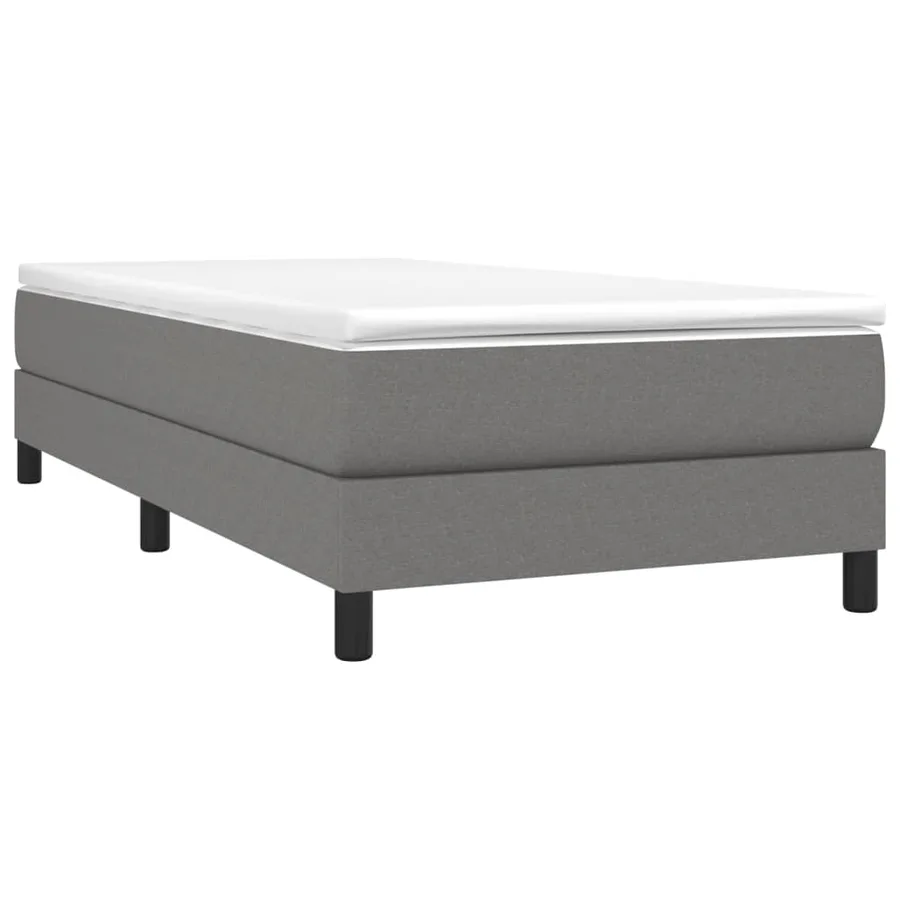 Sommier à lattes de lit avec matelas Gris foncé 100x200cm Tissu - 3