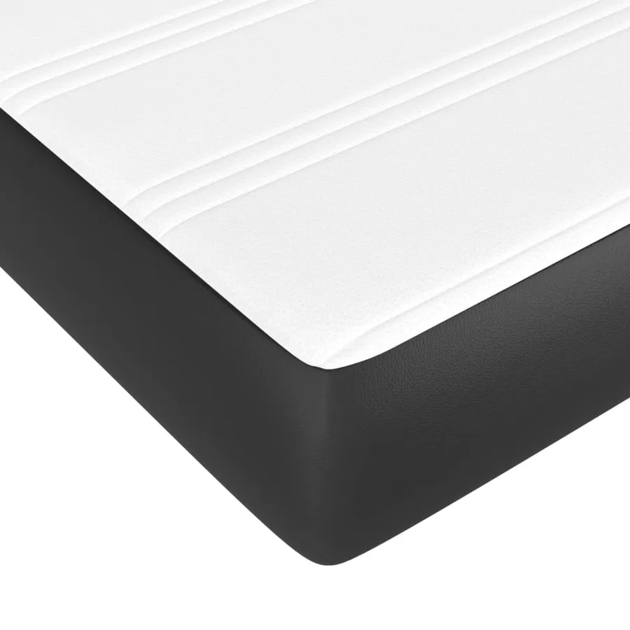 Sommier à lattes de lit avec matelas Noir 100x200 cm Similicuir - 8