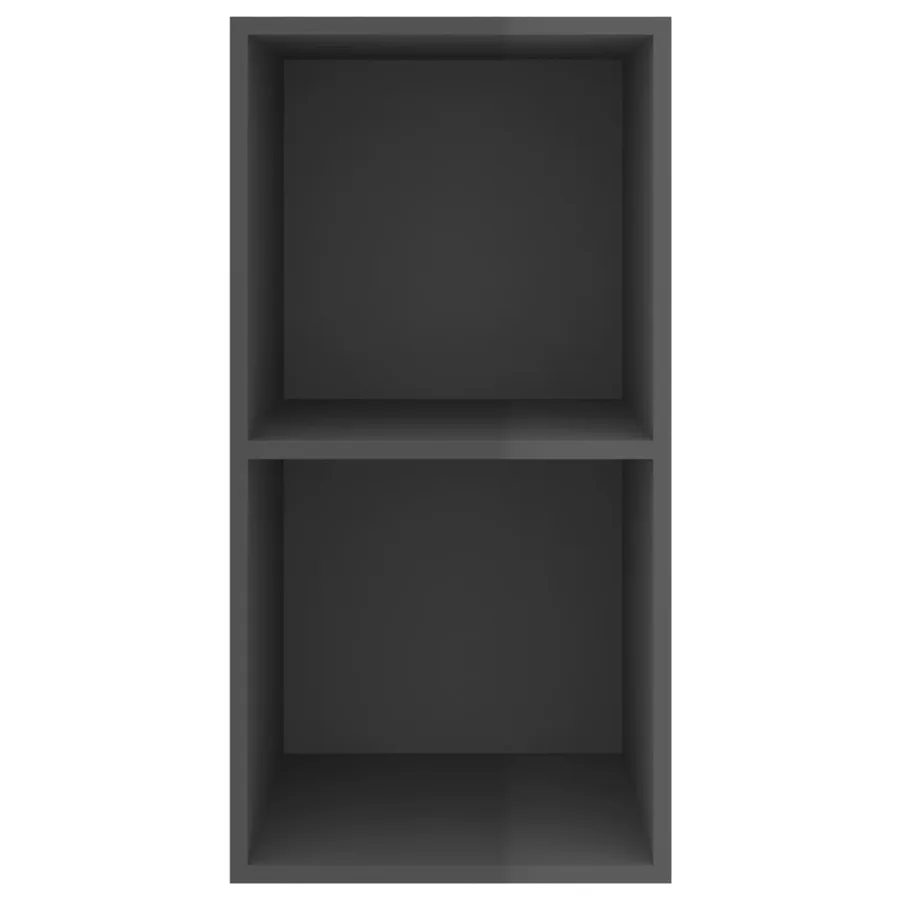 Meuble TV mural Gris brillant 37x37x72 cm Bois d’ingénierie - 4