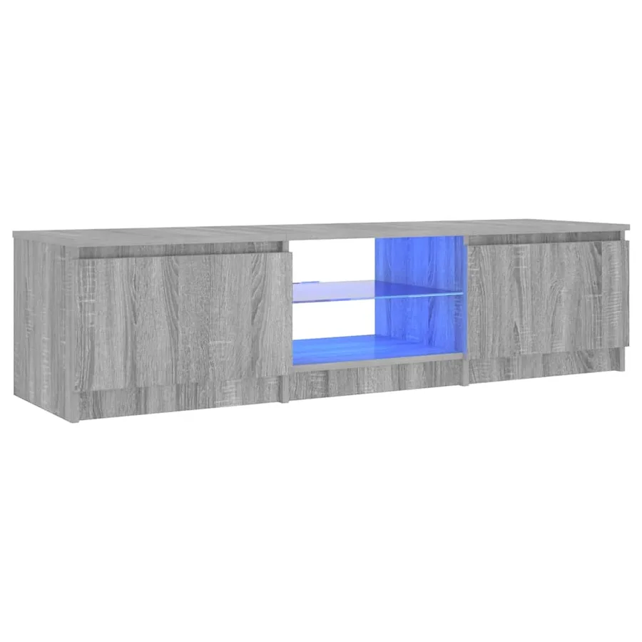 Meuble TV avec lumières LED Sonoma gris 140x40x36 cm - 5