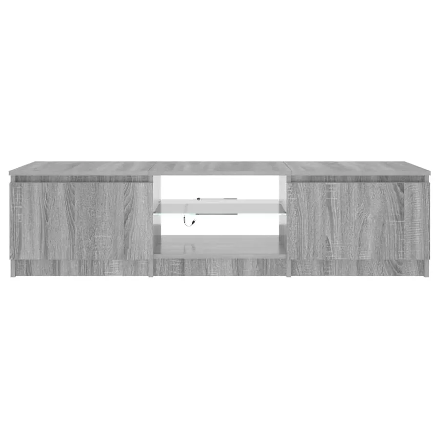 Meuble TV avec lumières LED Sonoma gris 140x40x36 cm - 6