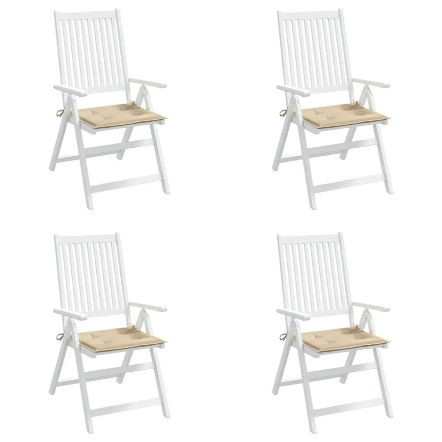 Coussins de chaise jardin lot de 4 beige 50x50x4cm tissu oxford - 4