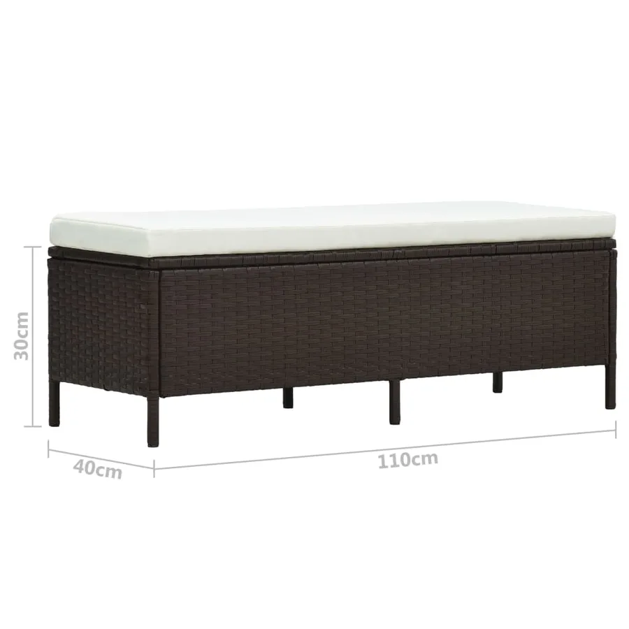 Salon de jardin 3 pcs avec coussins Résine tressée Marron - 11