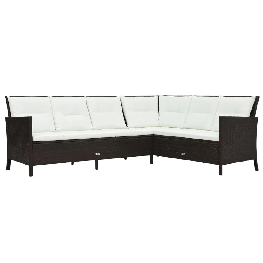 Salon de jardin 3 pcs avec coussins Résine tressée Marron - 2