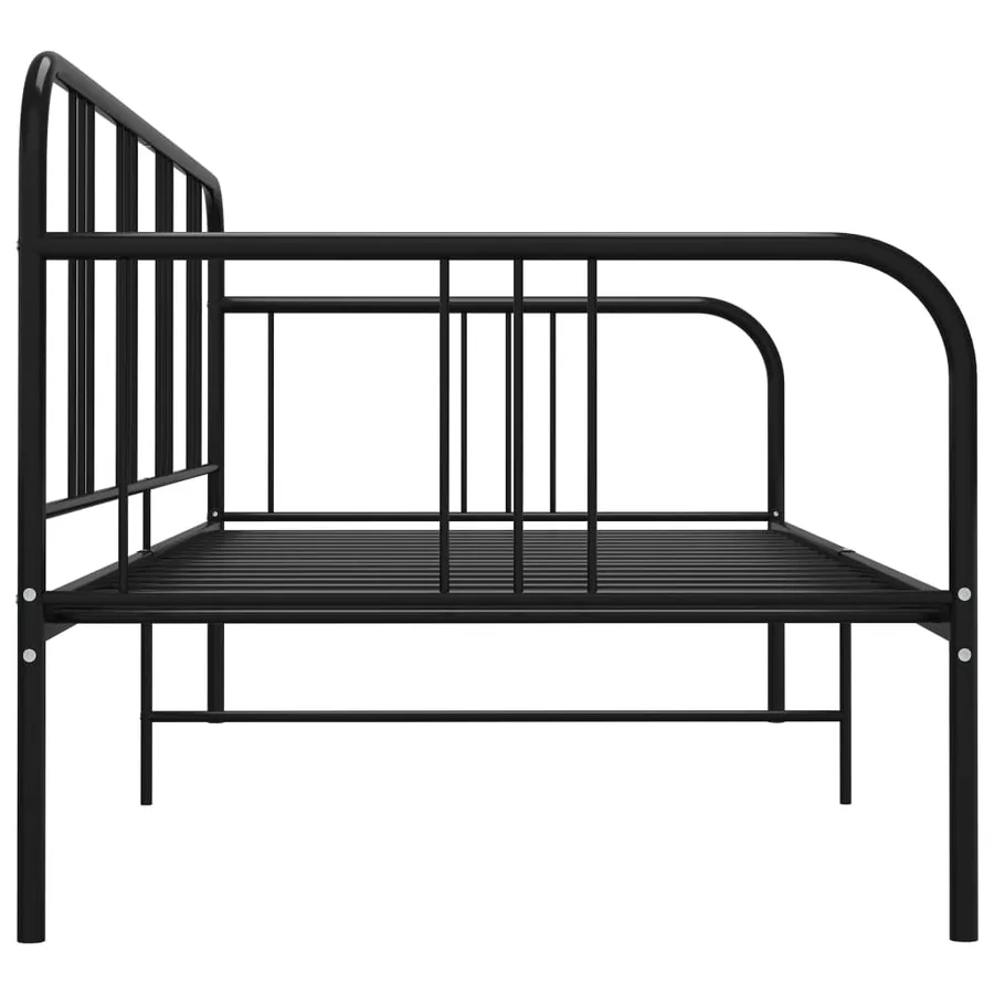Cadre de canapé-lit sans matelas noir métal 90x200 cm - 4