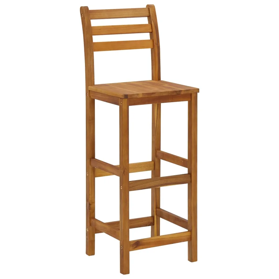 Tabourets de bar lot de 8 bois massif d'acacia - 3