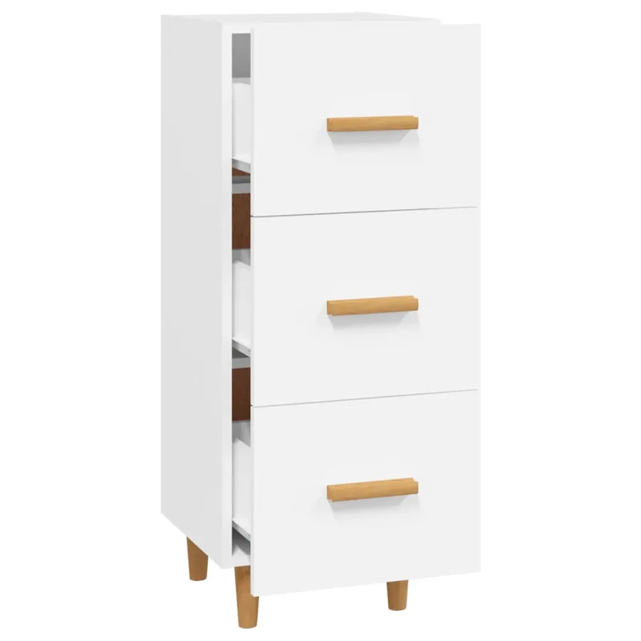 Buffet blanc 34,5x34x90 cm bois d'ingénierie - 6