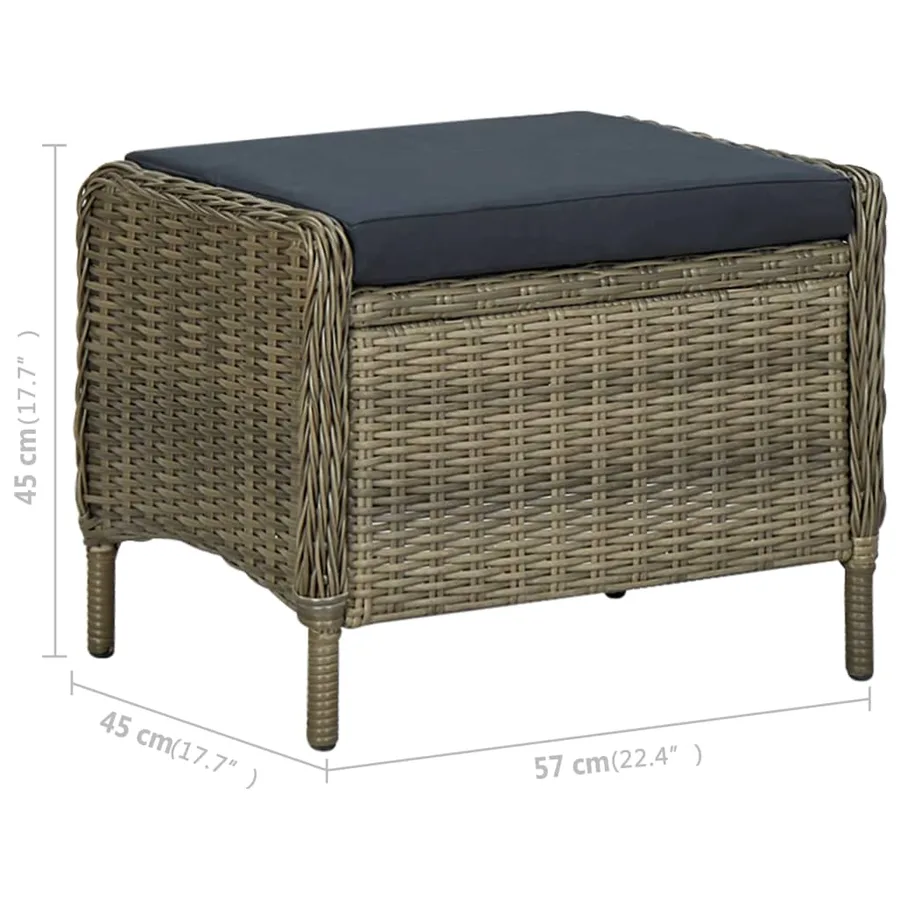 Ensemble à manger de jardin 9 pcs Marron - 11
