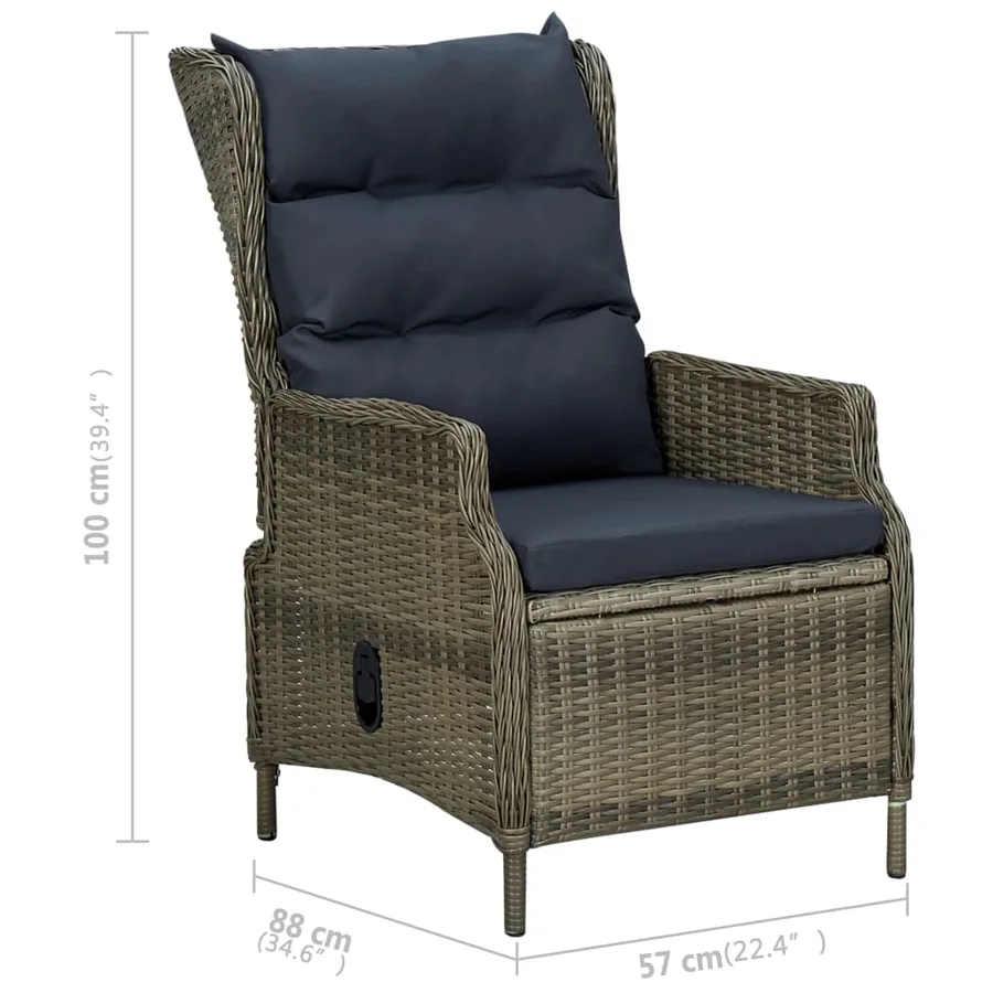 Ensemble à manger de jardin 9 pcs Marron - 12
